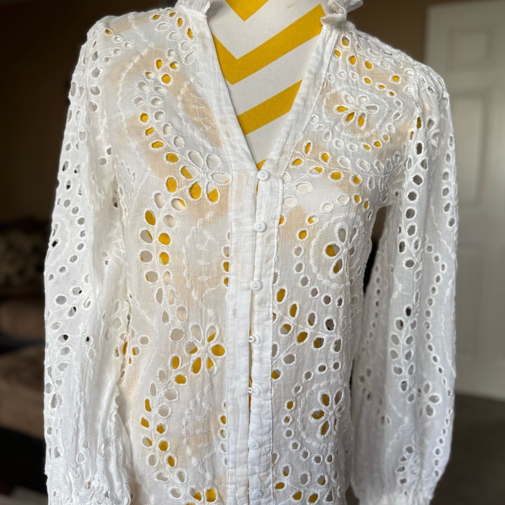 Liv Los Angeles White Eyelet Blouse